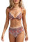 CUPSHE Damen Bikini Set V Ausschnitt High Waist Bikini Triangel BH Paisley Print Boho Bademode Zweiteiliger Badeanzug Swimsuit Ziegelrot/Paisleymuster L