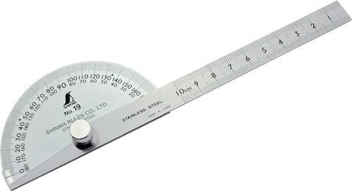 Shinwa 62480 Gradmesser aus Edelstahl No.19, Winkelmesser 90°, 10cm - FAMEX 12553
