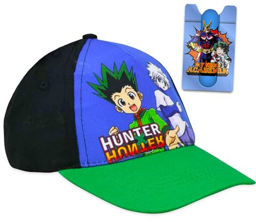 Hunter x Hunter Baseballkappen-Set mit Schnappverschluss und mobiler Geldbörse für Jungen, Kinder, Hunter X Hunter Anime Hat, 4-8 Jahre
