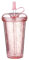 Glitzerbecher doppelwandiger Becher mit Deckel und Strohhalm 420 ml sicherer Isolierbecher mit Strohhalm auslaufsichere Glitzerbecher tragbarer Wasserbecher mit Strohhalm und Deckel für Schule Büro