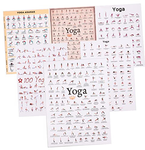 BIUDECO 6stücke Teiliges Yoga Posen Poster Wanddekoration Für Fitnessräume Und Wohnbereiche Für Anfänger Und Yoga-Liebhaber Hochwertige Leinwandkunst