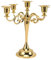 5 Arms Metal Candelabra Candlestick, Heavy Duty Cast Iron Candlestick Holders, Elegant Candle, Iron Retro Decorative Candle Holder Centerpiece for Home Churchs (Gold)