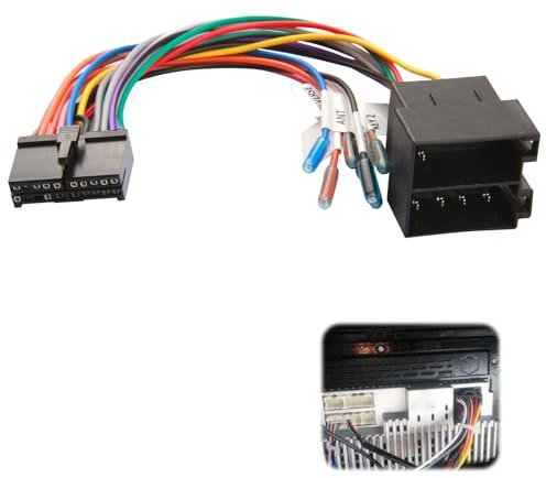 1 Stück 20-poliger Kabeladapter auf ISO 20-poliger Kabelbaumadapter ISO-Autoradio Adapter Ersatz DIN-Bildschirm Autoradio-Kabelbaum-Anschlussadapter Kompatibel mit Lenkrad Rückwärtssteuerungslinien