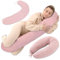 Stillkissen XXL Musselin Seitenschläferkissen Schwangerschaftskissen Lagerungskissen - Baumwolle Pregnancy Pillow Erwachsene - 190 cm Puderrosa