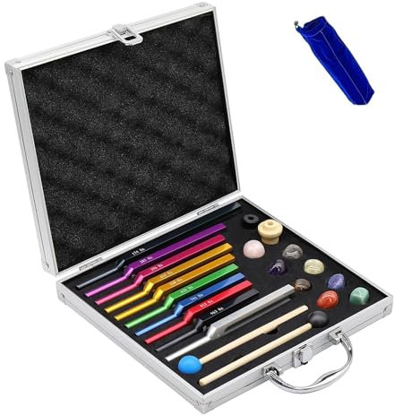 NEWFUN Stimmgabel,Stimmgabel Neurologie,10er Set (174 Hz, 285 Hz, 396 Hz, 417 Hz, 432 Hz, 528 Hz, 639 Hz, 741 Hz, 852 Hz, and 963 Hz), für Klangtherapie Gewichtete Stimmgabel Geeignet Meditation