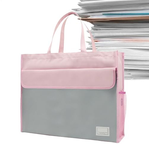 Porte-documents professionnel avec poignée, sac de rangement de documents A3, porte-documents léger pour cahiers, stylos, magazines, billets, messages