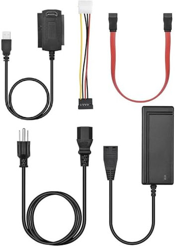 ZHHSUNY SATA/PATA/IDE drive to USB 2.0 adaptateur convertisseur câble pour disque dur HDD SSD 2,5 3,5 avec alimentation secteur externe