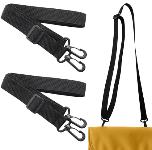 BinXiaoQin Schultergurt für Taschen Schwarz Schultergurte Tragegurt Tasche Strap,Schulterriemen Gurte Gurtband Ersatz-Laptop-Schultergurt Taschenband Mit Karabiner Verstellbare