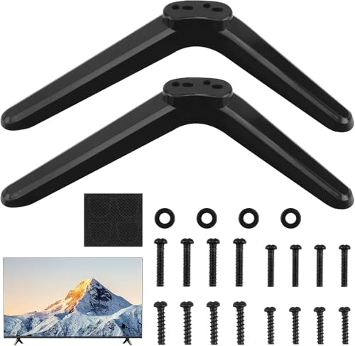 Universal TV Stand Legs, TV Base Pedestal Feet,Table Desk Pedestal TV Legs for TCL TV Stand Mount TVs Table Desk with Screws for TCL Roku 32 40 49 50 55 Inch Screws