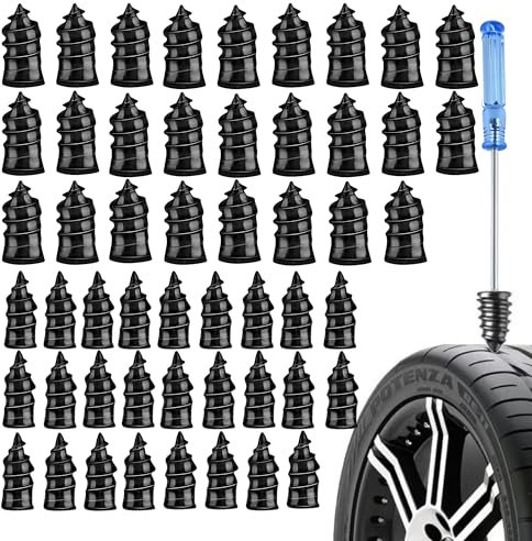 SYXLS Tornillos De Goma De Reparación De Neumáticos, 25 Tornillos Grandes y 25 Tornillos Pequeños, Destornillador， Reparación De Automóviles, Motocicletas De Automóviles,De Reparación De Neumáticos