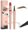 2025 Microblading Augenbrauenstift,Wasserfester 4-Zinken-Stift für natürliche, haarähnliche Brauen,Langanhaltendes Augenbrauen-Make-up für Damen,Wischfest & Präzise (Dunkelbraun)