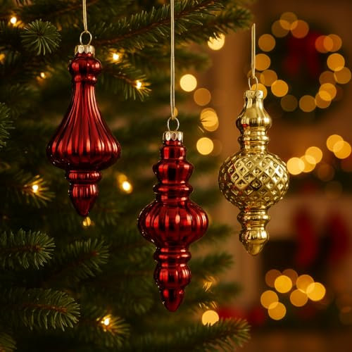 Addobbo Albero di Natale Ornamento Assortito, Decorazione Elegante con Dettagli Scintillanti per un Tocco Raffinato e Festivo 15cm - Varzi dal 1956