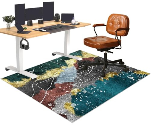 Bodenschutzmatte für Hartböden Fußbodenschutz 160 x 180 cm Bürostuhl Unterlage Schutzmatte für Parkett Kratzfest Bodenmatte Stuhlunterlage, Gaming Teppich, schreibtischstuhl unterlage für Laminat