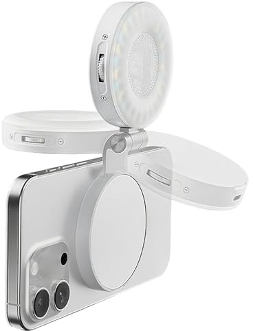 Lampe à clip pour téléphone, lumière LED magnétique pour selfie, 3 modes d'éclairage réglables pour maquillage, ordinateur portable, webcam, vlog, photographie, voyage, réunions, streaming en direct
