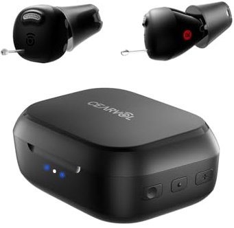Cearvol Nano Dispositivo Audio Senza Bluetooth/App, 3 Modalità di Ascolto, Guadagno a 4 Livelli, Design Discreto e Quasi Invisibile