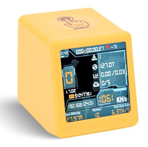 XUMIUZIY Lotterie Miner, WiFi Bluetooth Kryptowährungs Mining Maschine mit 1,54 Zoll Dual Mode Smart Display, One Click Web Updates, 1060 KH Hashrate Desktop Uhr