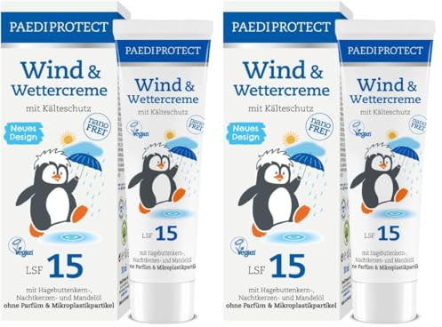 PAEDIPROTECT Wind & Wettercreme für Babys 30 ml, Pflegelotion Kinder & Erwachsene mit LSF 15, mit Hagebutte zum Schutz vor Kälte, Wind, Nässe, Wundschutzcreme zur Beruhigung gereizter Hautstellen