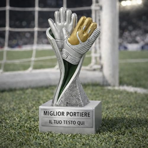 D&Vlab Trofeo Coppa 1° Posto Classificato Miglior Portiere Giocatore - Personalizzabile con Targhetta Inclusa Personalizzata - per Torneo di Calcio Calcetto