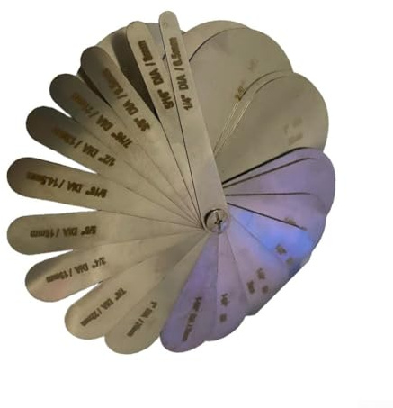 Seilzug-Rillenlehre-Set, 22-teilig, Edelstahl-Drahtseil-Schablone, Verschleißschablone, 6,5–54 mm für Hebeausrüstung Inspektion (metrisches System)