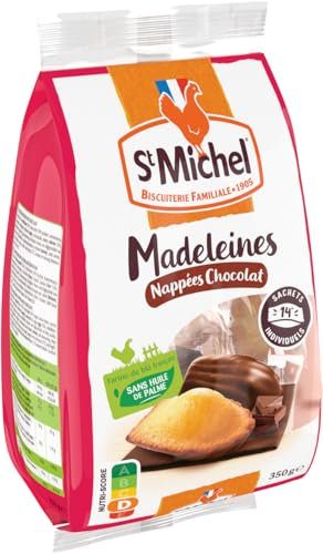 St Michel Madeleines Moelleuses Nappées Au Bon Chocolat en Sachet Individuel, 350g (L'emballage peut varier)