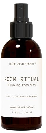 Muse Apothecary Room Ritual - Aromatic and Relaxing Room Mist, 8 oz, Infused with Natural Essential Oils - Aloe + Eucalyptus + Lavender
