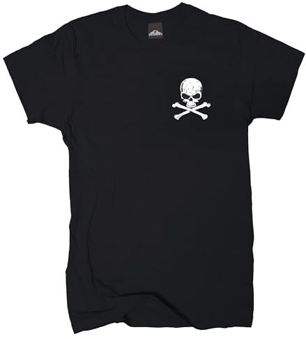 Wolkenbruch® T-Shirt Totenkopf Crossbones, schwarz, Gr.3XL