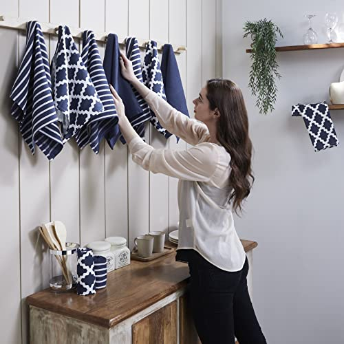 Penguin Home Premium Geschirrtuch für die Küche aus 100% Reiner Baumwolle, 10er-Set Küchentücher, weiches und strapazierfähiges Küchentuch-Set, maschinenwaschbar, 65 x 45 cm, Farbe – Marineblau