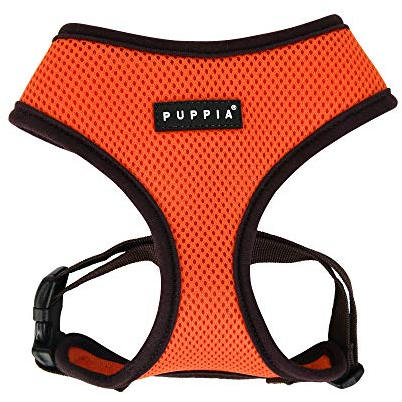 Puppia Soft Harness II - Weiches Hundegeschirr für kleine und mittelgroße Hunde - sehr komfortabel und verstellbar, PUHA1770ORL, Orange, L