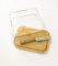 Set beurrier en verre/bambou avec couteau à beurre, Naturel