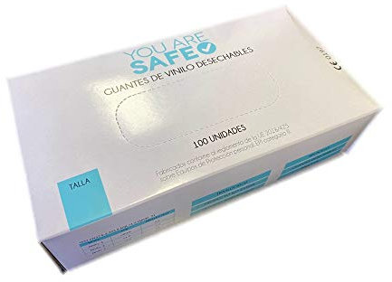 Guanti monouso in vinile, bianco/trasparente, confezione da 100 pezzi, senza lattice (M - MEDIUM)