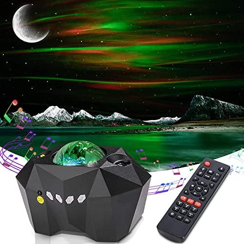 Bawoo Starry Light Projector, Upgraded LED Star Light 360° Rotation Sky Galaxy Night Projector Light with Remote Control for Kids Adults Bedroom Party (Black)