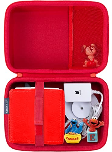 Aenllosi Harte Tasche Hülle für Tonies Toniebox Starter Set Tonies Musikbox, Nur Tasche (Rot)