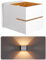 SSC-LUXon KOURA Wandlampe Innen weiß gold mit Lichtspalt - Retro Treppenleuchte Up & Down Effekt inkl. 1x G9 LED 3W warmweiß