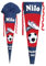 Blau-rot Fußball Schultüte passend zum Step by Step Bayern München,fußballschuhe, benutzerdefinierte, Name, Genäht, Stoffzuckertüte