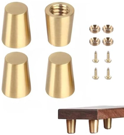 Singring Lot de 4 pieds de planche à découper en laiton pour boîte à bijoux en bois de noyer avec vis et rondelles pour appareils de cuisine et meubles multiples (30 mm)