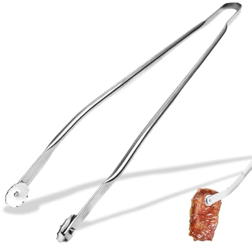 XKSOCT 1 pièce Pince Barbecue Longue Roulette BBQ rotatable inox Pince à Saucisse Avec Rouleaux Ustensiles Barbecue Accessoire Grillup (30cm)