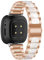 Bracelet en Acier Inoxydable en Résine pour Fitbit Versa 4/Versa 3/Sense/Sense 2 Bracelet, avec Métal Fermoir Réglable Bande de Rechange Compatible avec Fitbit Versa 4 Sangle (Acier inoxydable,14)