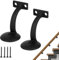 Handlaufhalter Handlauf Halterung, Edelstahl Handlaufträger für Treppengeländer Holz oder Metall, Handlauf Wandhalter für Innen- und Außenhandläufe, Handlaufhalter Schwarz, 2 Stück