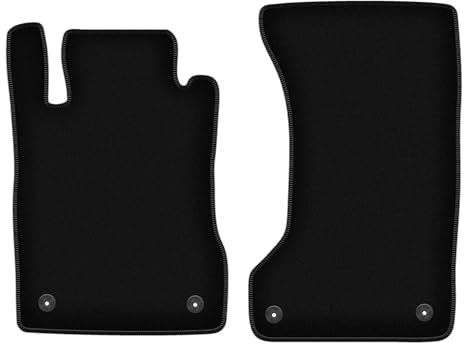 Wielganizator Velours Vorne Fußmatten passend für Mercedes W211 4Matic (2003-2009) | Qualität: Basic - Genaue Passform, rutschfeste Untregrund 2-teilig - Schwarz