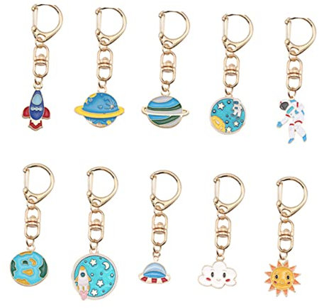 FRCOLOR 5stücke Metall-schlüsselanhänger Kreative Schlüsselanhänger Legierungsringe Anhänger-ornamente Für Handtasche Rucksack Auto Und Haus