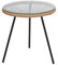 habeig Runder Glastisch 45 cm Durchmesser, Beistelltisch mit Glasplatte, 3 Metallbeine, Schwarz