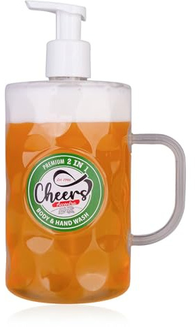 itsisa 2-in-1 Seifenspender Bierkrug Cheers für Hand und Körper - Flüssigseife & Duschgel im Pumpspender für Männer, Seife Bier Krug, Handseife, Wichtelgeschenk