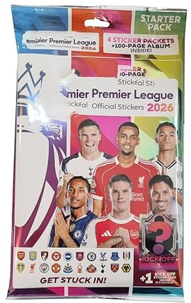 Fußball Sticker England 2025/2026 – Starter Pack | Sammelalbum (96 Seiten)