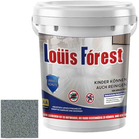 Epoxy Floor Paint, Self Leveling Epoxy Colored Sand Floor Paint, Fast Drying, Stain-Resistant For Concrete Tile Wood Countertop Decorative Finish (Dark Grey, 3KG)