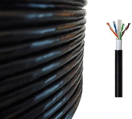 305m Cat6 Heavy Duty External SOLID COPPER Double Lined UTP Network Cable for Outdoor Use BLACK