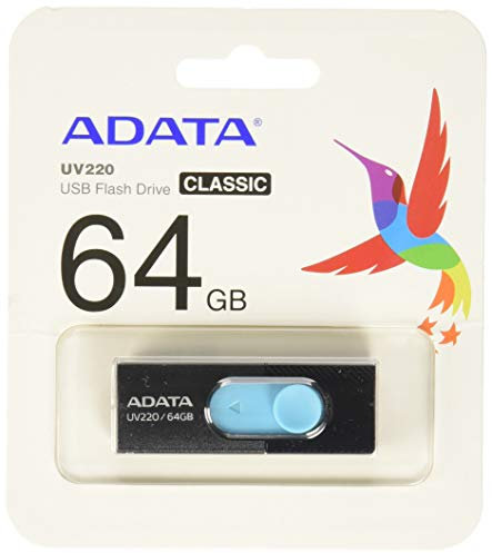 ADATA AUV220-64G-RBKBL UV220 Clé USB 2.0 64 Go Noir/Bleu
