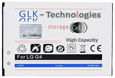 High Power Ersatzakku für LG G4 // H815 G4 Dual SIM H818P Stylus H635 Ersetzt BL-51YF | Original GLK-Technologies Battery | accu | 3150mAh Akku Neu