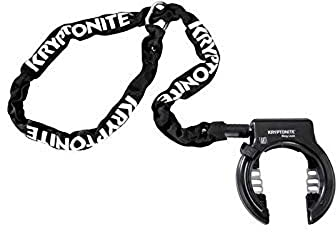 Kryptonite Uni Rahmenschloss mit Kette 512 abz. Fahrradschloss, Black, 120 cm