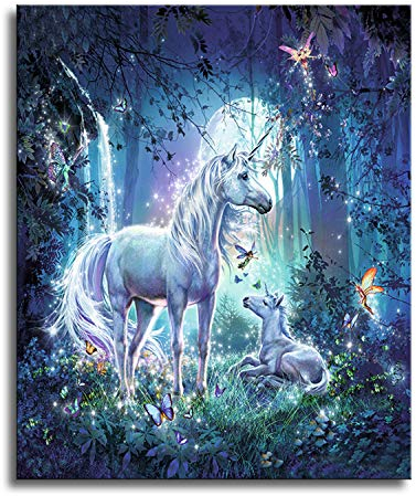 Shukqueen Peinture au numéro, Kit de Peinture à l'huile DIY pour Adultes, Enfants, débutant, Licorne