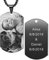 MeMeDIY Personalisierte Dog-tag Anhänger Halskette Gravur Text/Fotos Männer Frauen Memorial Edelstahl Schmuck. Bündel mit verstellbarer Kette, Schlüsselbund, Schalldämpfer. (Schwarze)
